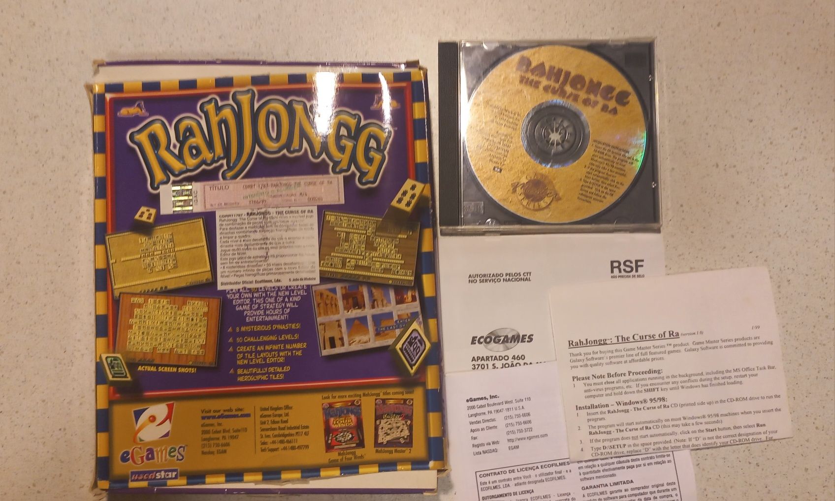 Jogo PC com caixa e manuais Egypcian Rahjongg