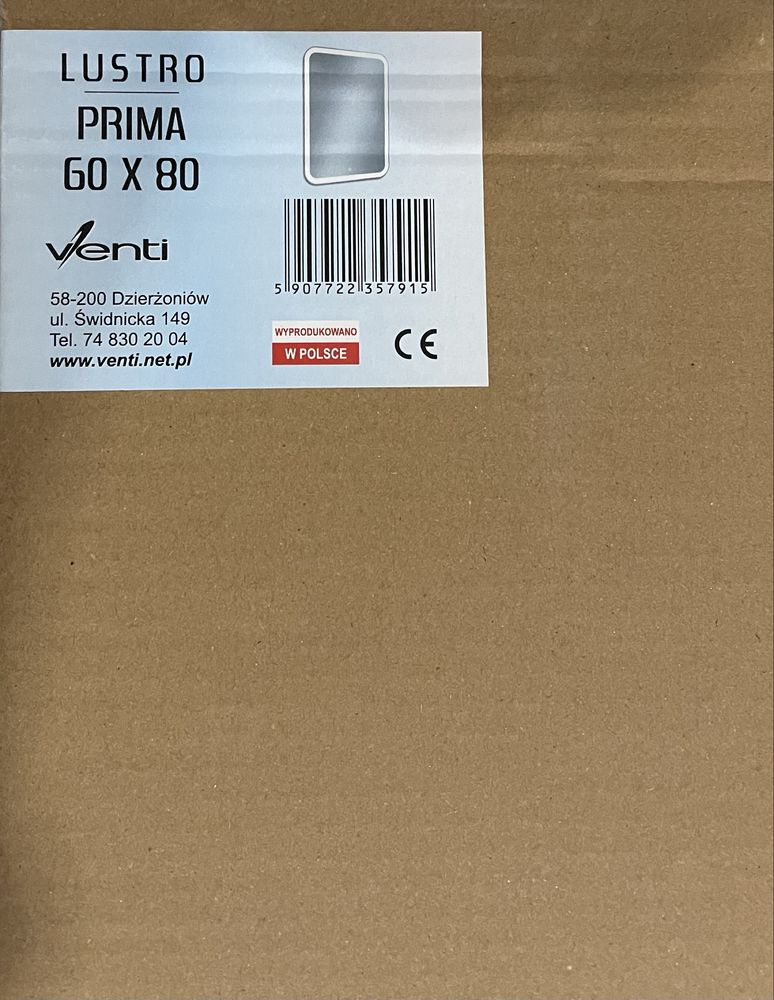 Lustro Łazienkowe podświetlane Prima LED Venti 60x80.