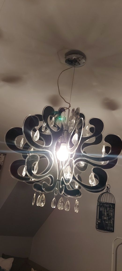 Lampa, czarna, glamour