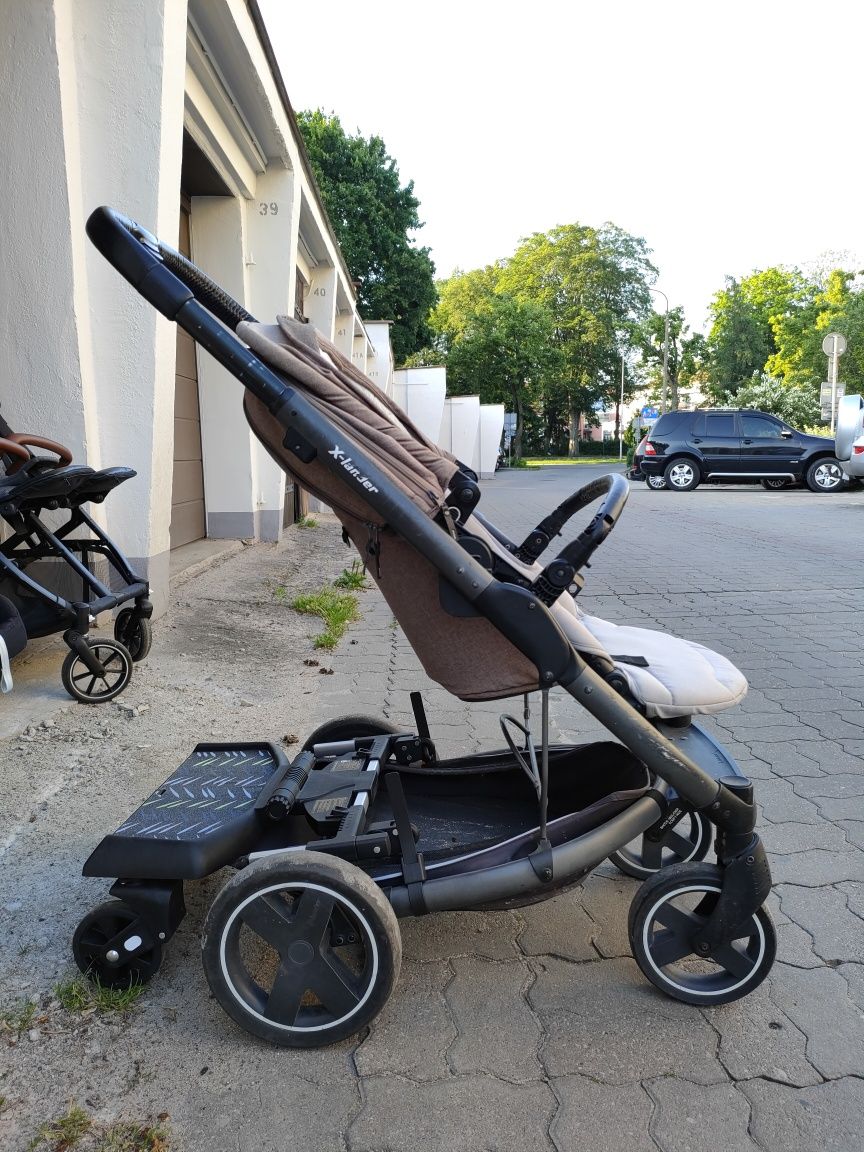 Zestaw: Wózek podwójny X-lander + wózek spacerowy/gondola/nosidło X-la