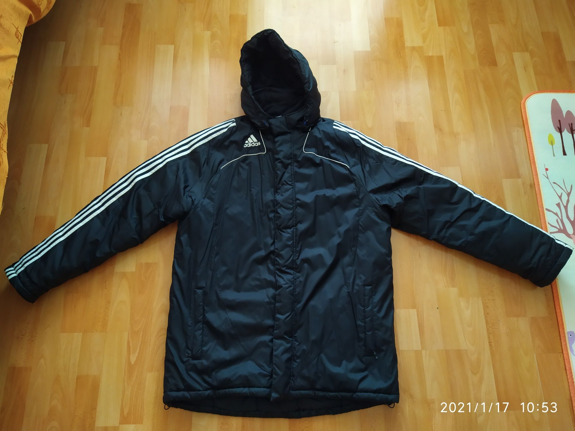 Adidas Ciepła Kurtka Sportowa Zimowa Długa L XL