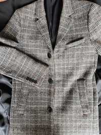 Płaszcz męski wełniany szary w kratę H&M