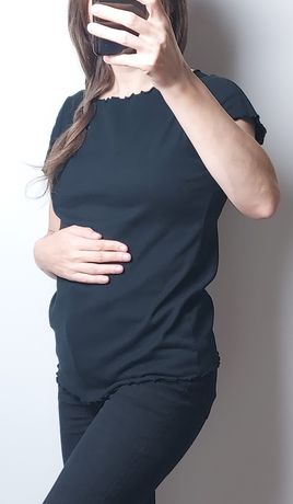 H&M MAMA_czarna ciążowa bluzka_M