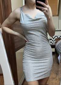Złoto-srebrna sukienka mini