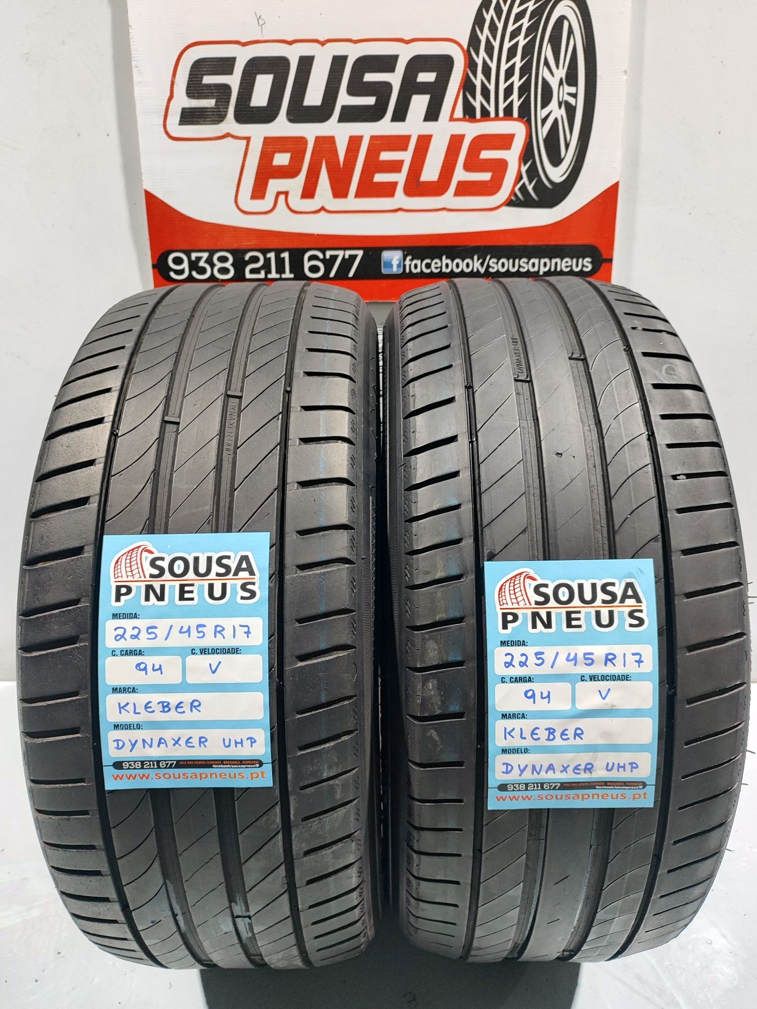 2 pneus semi novos 225-45R17 Kleber - Oferta dos Portes