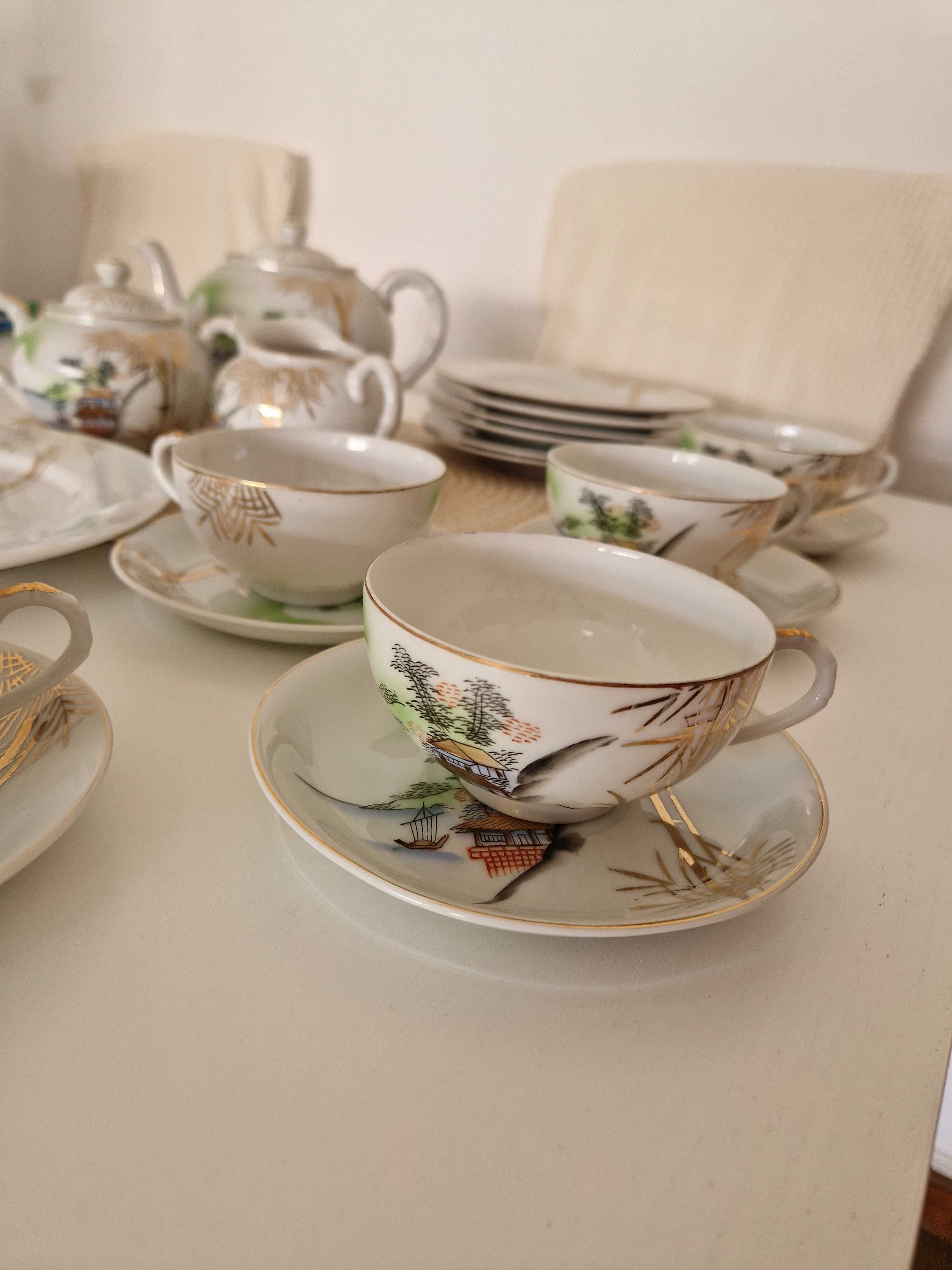 Conjunto de loiça porcelana japonesa kutani verdadeira