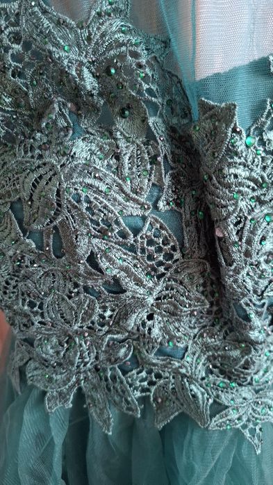 Sukienka zielona butelkowa zieleń  świadkowa