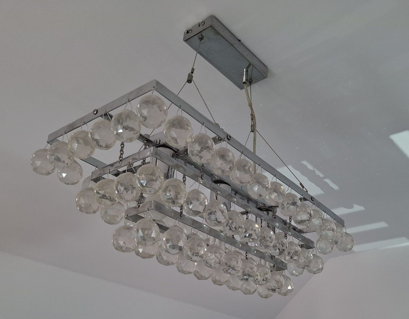 KRYSZTAŁKI GLAMOUR DUŻY Żyrandol Lampa Sufitowa Wisząca  Duży 3 x E 27