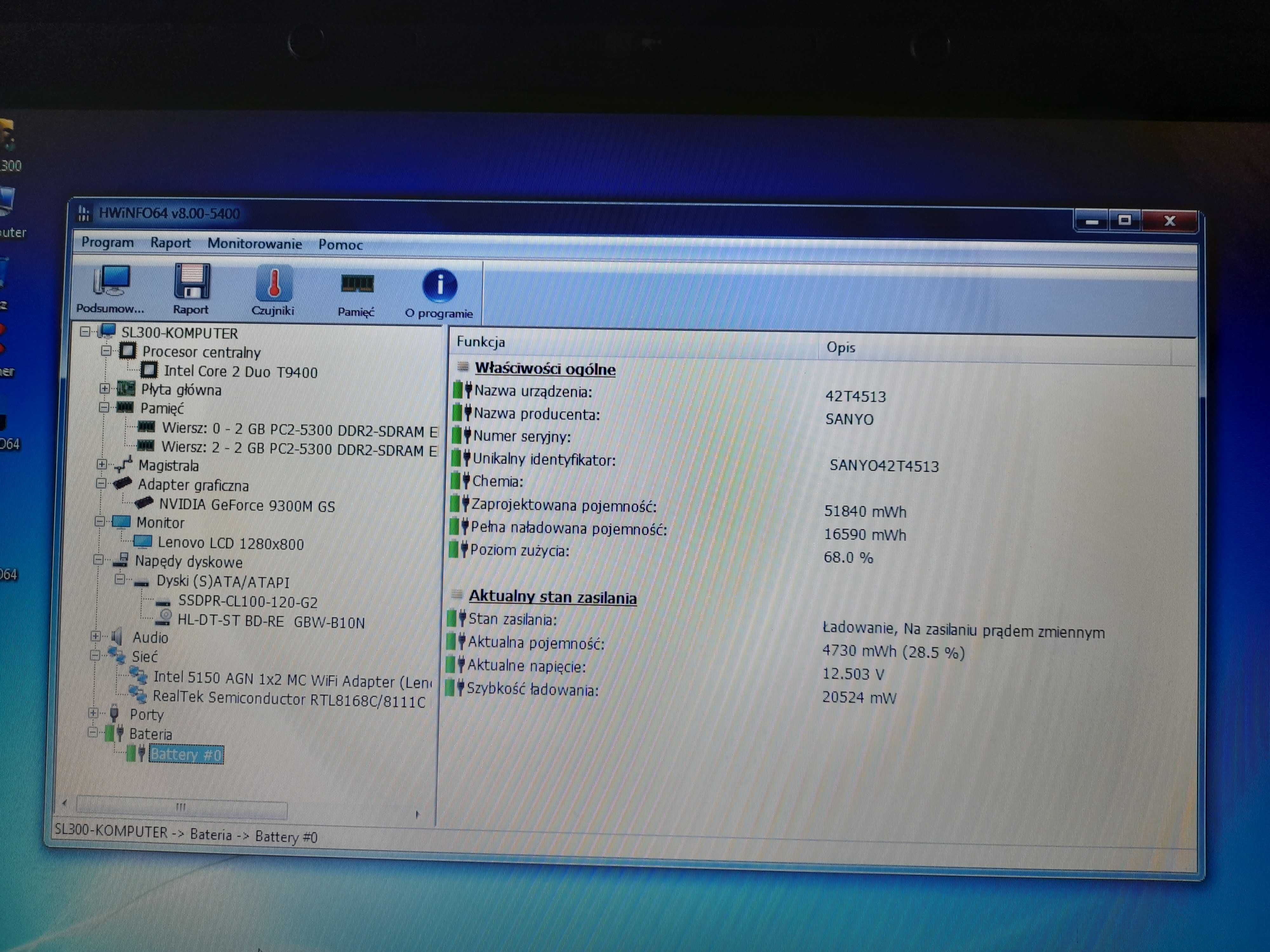 Lenovo ThinkPad SL300 NVIDIA GeForce 9300M GS