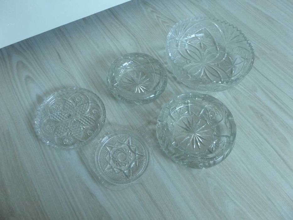 Zestaw kryształów popielniczki misa PRL