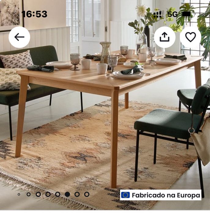 Mesa extensivel de carvalho  (180 a 270 cm)