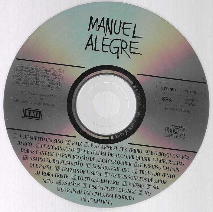 Manuel Alegre com Carlos Paredes - - - - - É Preciso um País - -  - CD
