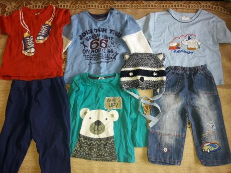 Zestaw odzieży dla chlopca 12-18, 86. spodnie, jeans, koszulka,bluzka