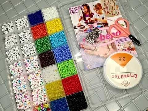 Extra komplet koraliki do nawlekania DIY zabawki kreatywne etui