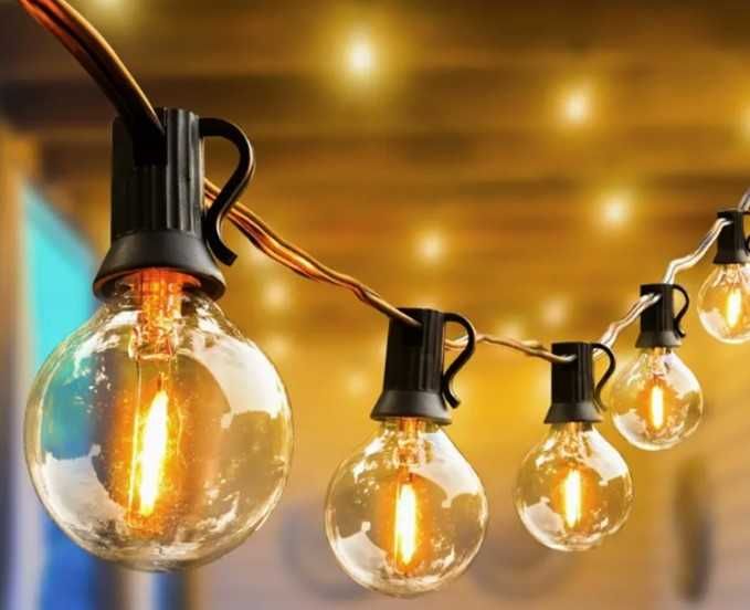 Girlanda Ogrodowa 30m Lampki LED 30x Żarówki 230V Wiszące Dekoracyjne
