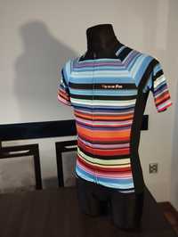 Kolorowa koszulka kolarska WaywardFox fajna na rower rowerowa tęczowa