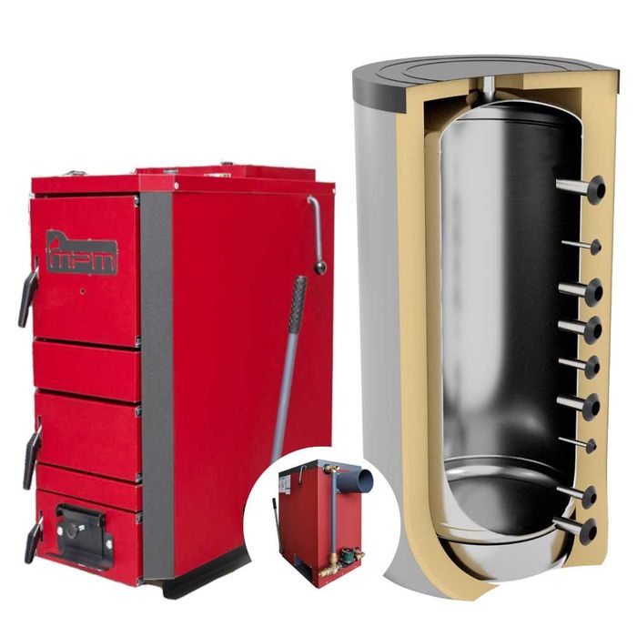 Pakiet - kocioł na drewno MPM Wood Plus 18 kW + bufor HS B0 800