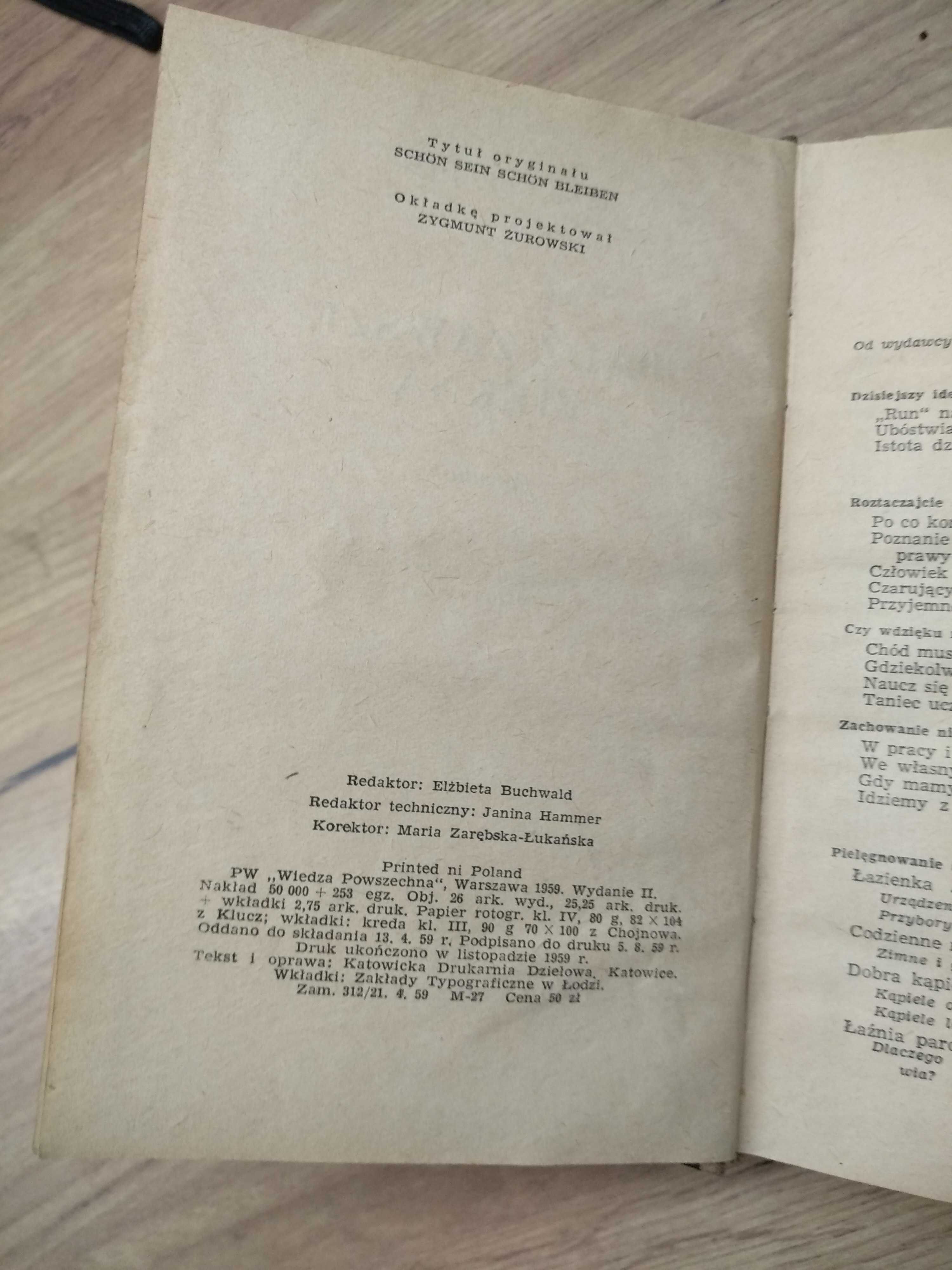 Lilo Aureden Poradnik Bądź zawsze piękna 1959 stara książka