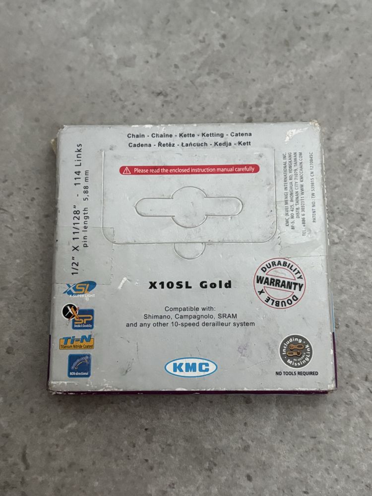 Łańcuch Rowerowy KMC X10SL Gold