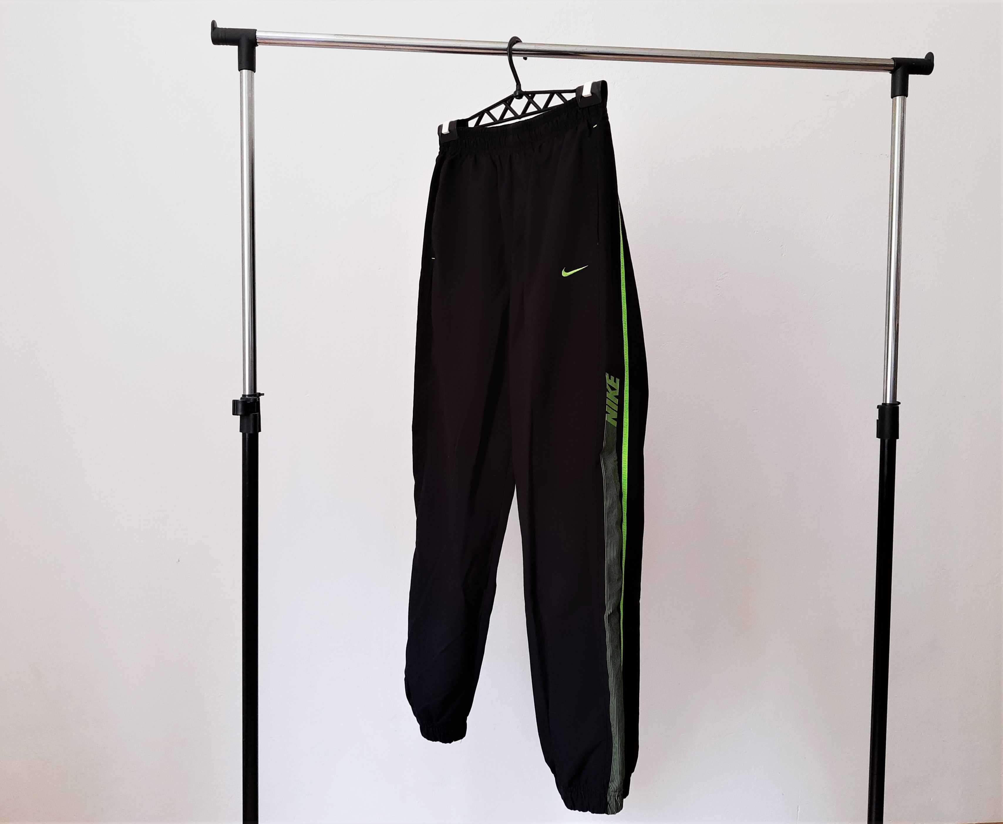 Nike Spodnie Dresowe Dresy Czarne Zielone Limonka Neon