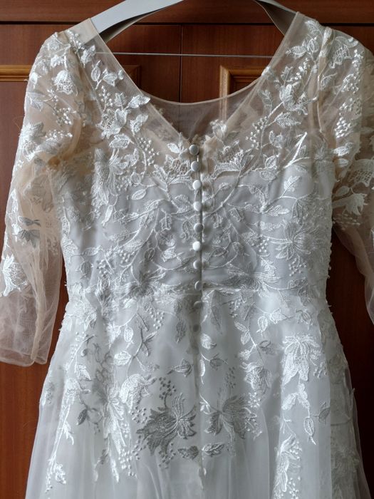 Suknia ślubna kolor ecru rozmiar 36/38