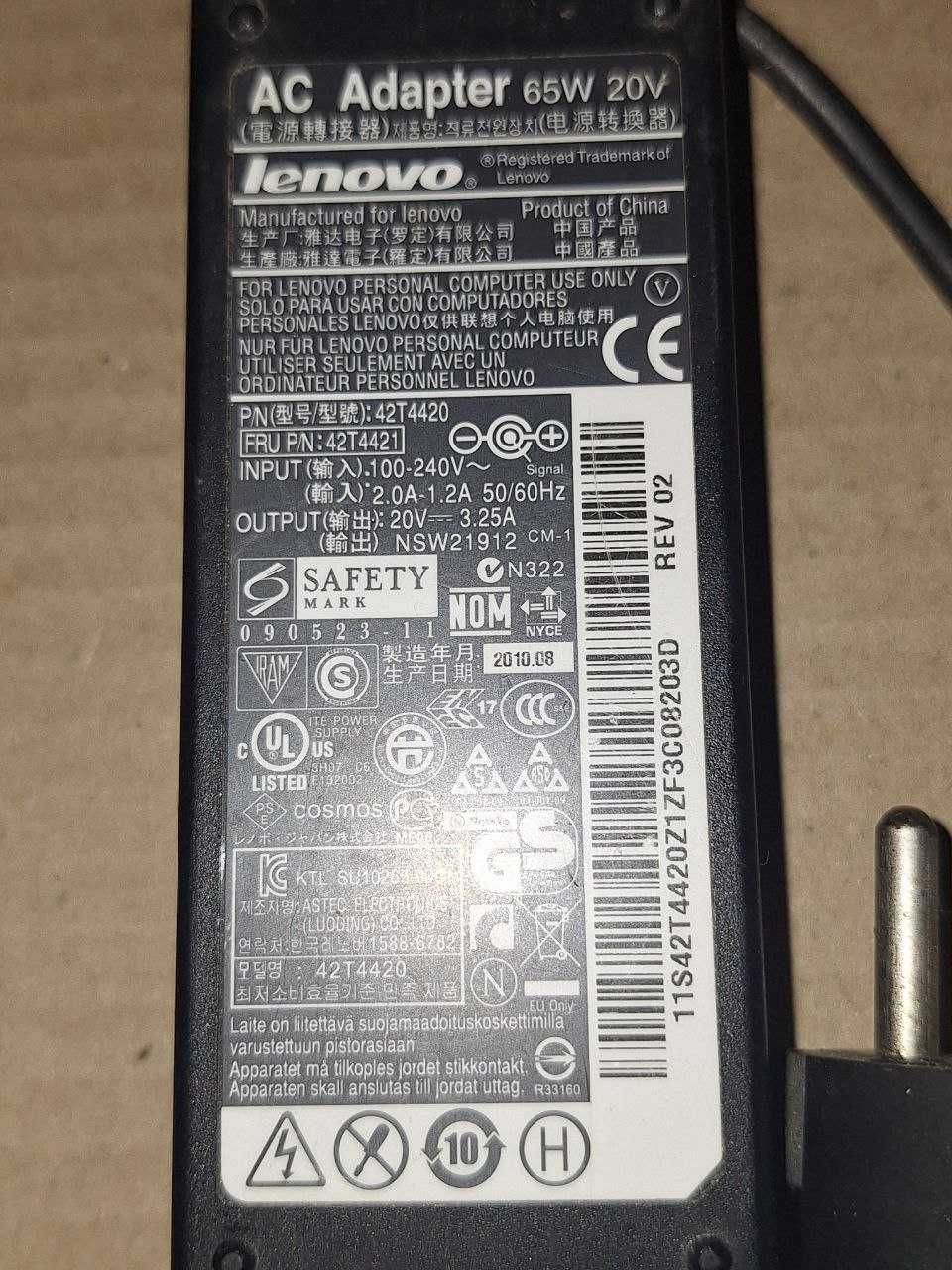 адаптер Lenovo 20V-3.25A