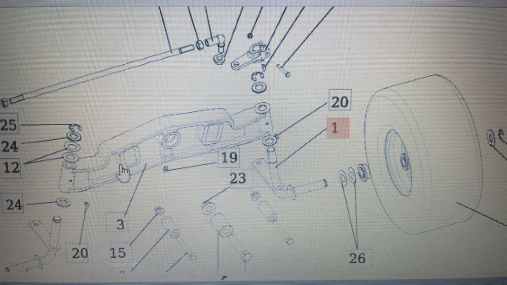 Trzpien zwrotnica traktorka OleoMac OM 92/16 oryg