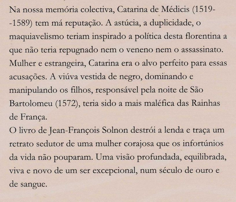 Livro Catarina de Médicis de Jean-François Solnon [Portes Grátis]