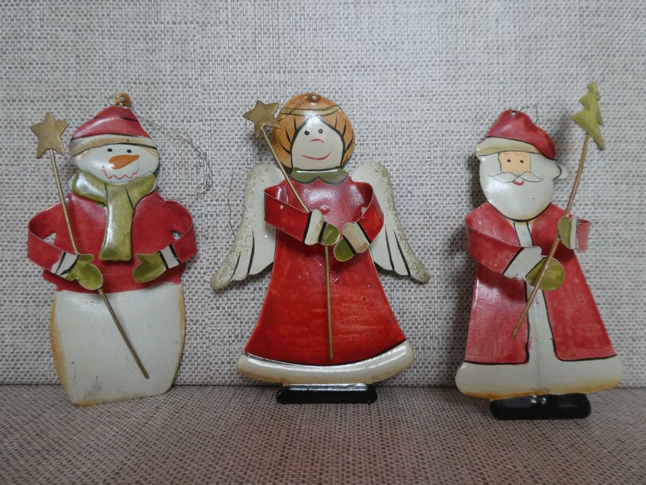 Conjunto de Pai Natal, Anjo e Boneco de Neve