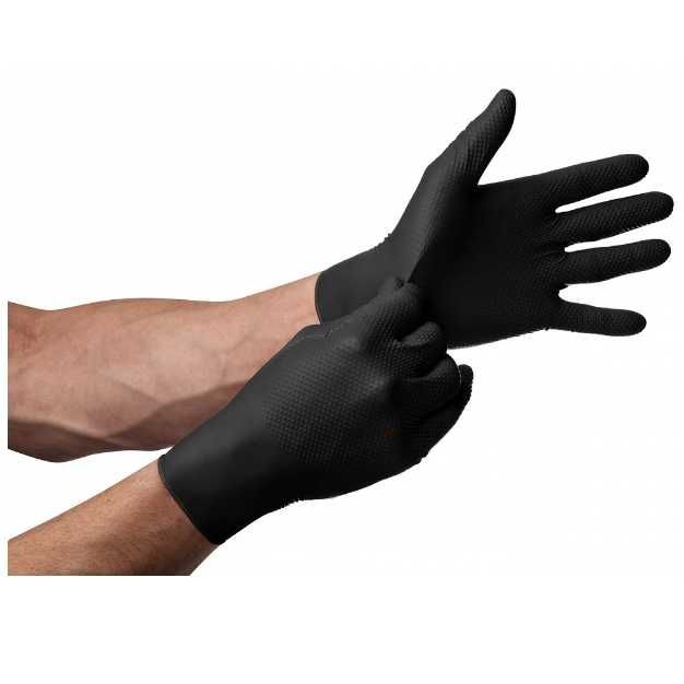 Rękawice NITRYLOWE Gogrip Rękawiczki czarne 10 opak. Rozm. M-L-XL-XXL