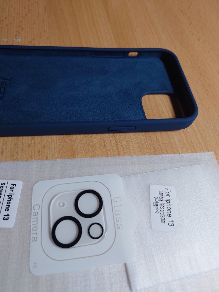 Silikonowe Etui do iPhone 13 szkła ochronne na ekran i aparaty 5w1