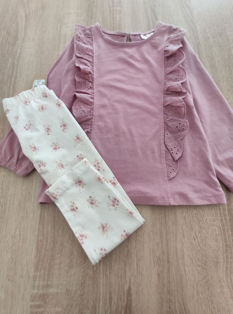 Bluzka, legginsy Newbie i sukienka H&m nowe 98 rozmiar