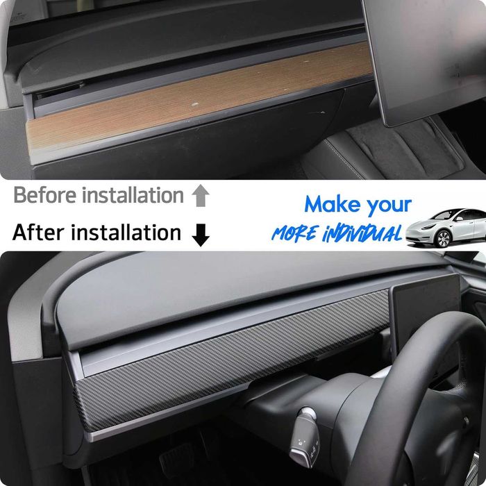 Декоративні накладки комплект мат карбон ThinsGO Dash Wrap Tesla Y