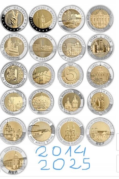 Monety 5zl kolekcjonerskie stan idealny