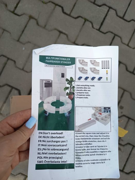 Okrągły wózek roślinny z kołami obrotowymi 360° r. 38-52 cm