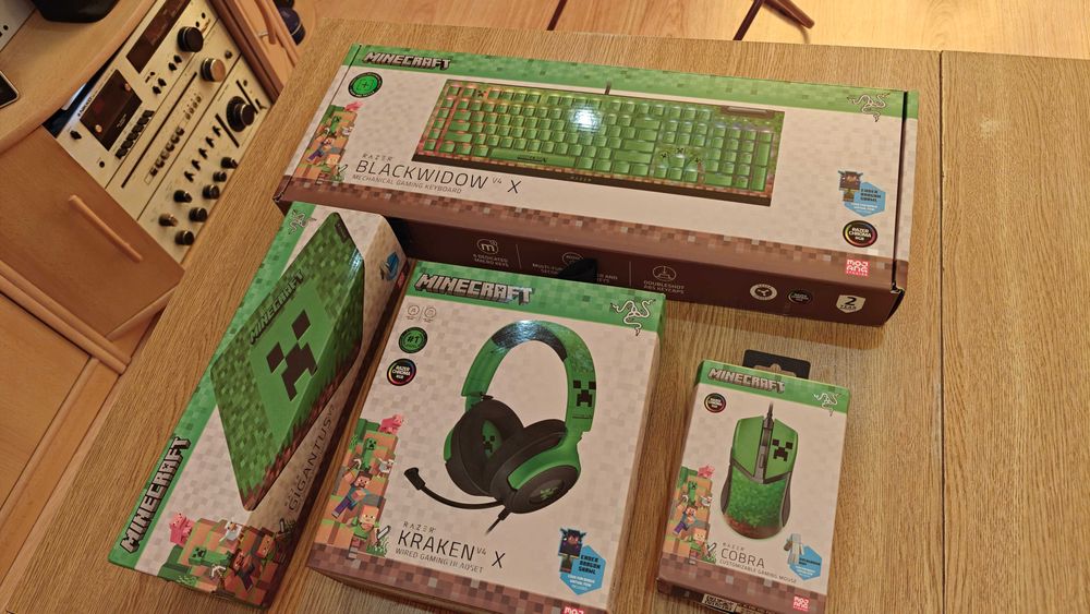 Razer Minecraft | Mysz + Słuchawki + Podkładka + Klawiatura | JAK NOWE