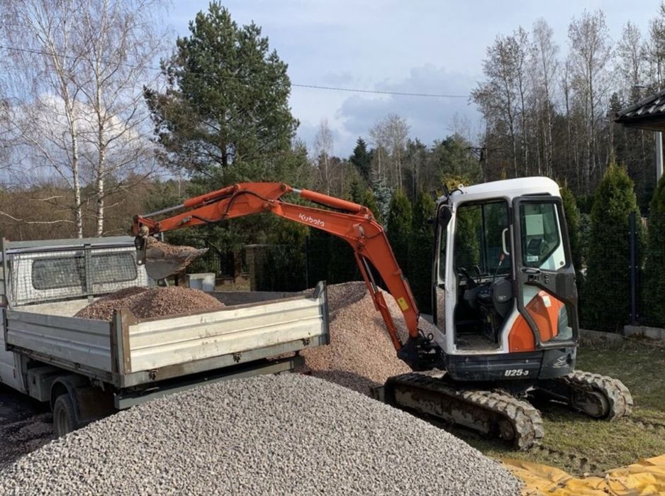 Zakladanie ogrodów/trawniki/niwelacje terenu/odwodnienia/koparka/HDS