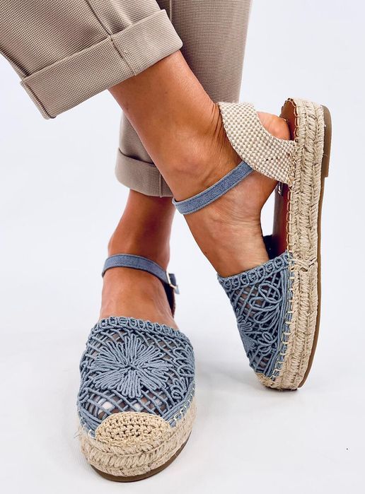 Sandałki Ażurowe Espadryle Premat Denim Blue