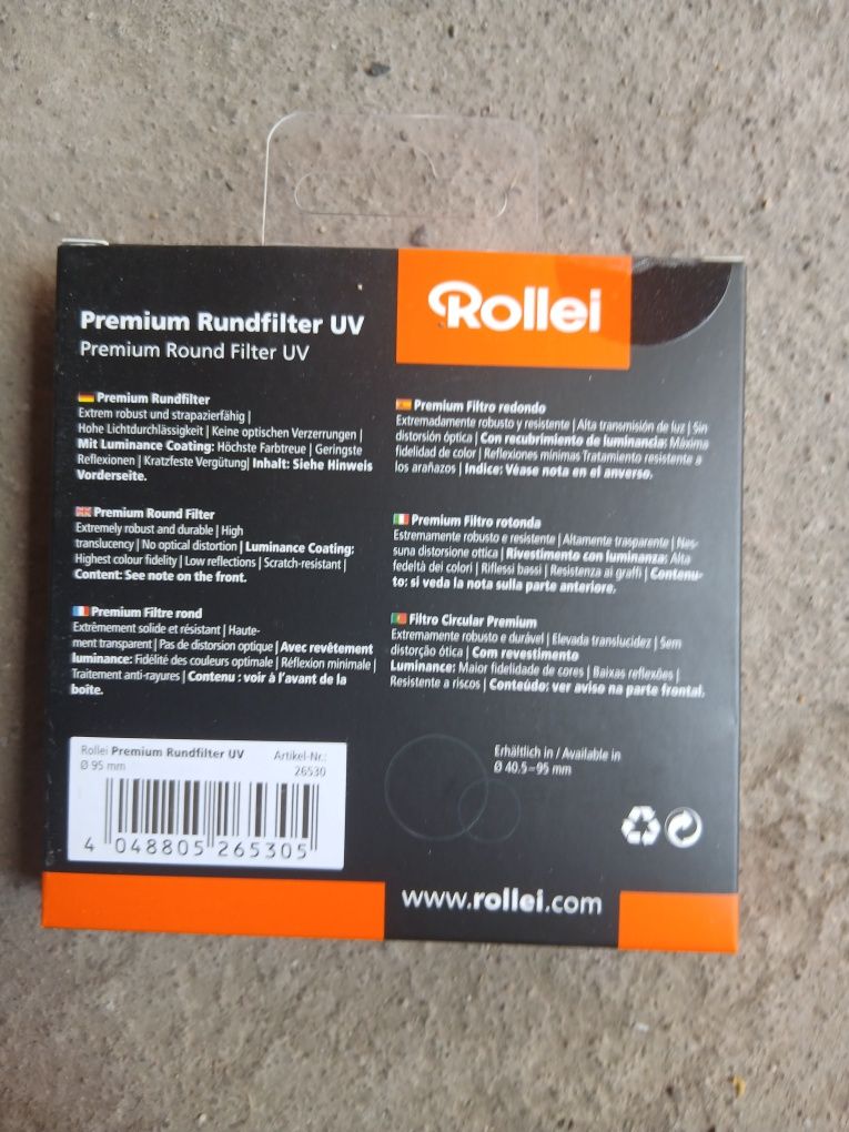 Rollei Premium okrągły filtr UV 95 mm