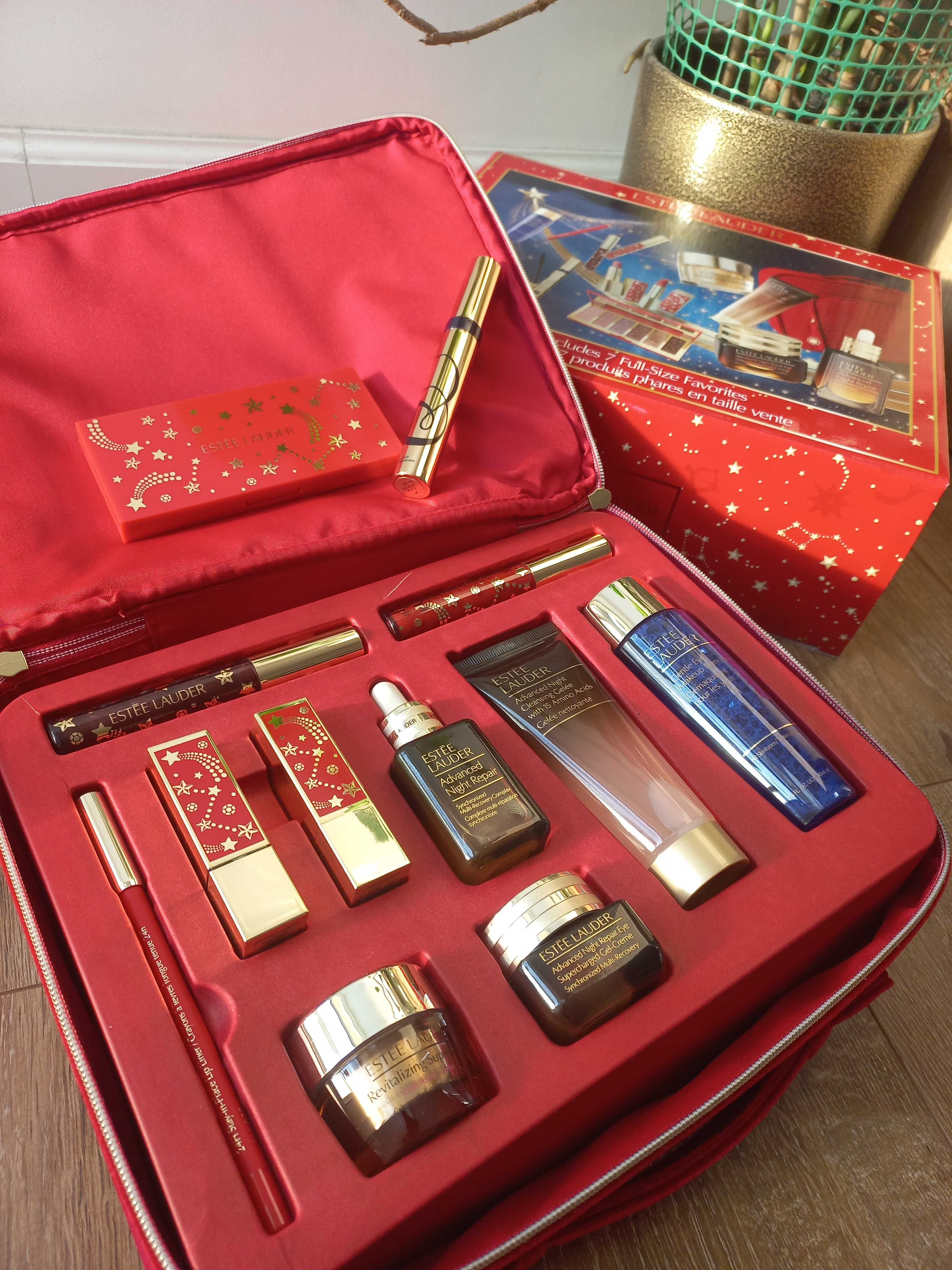 Estee lauder świąteczny luksusowy zestaw kuferek blockbuster