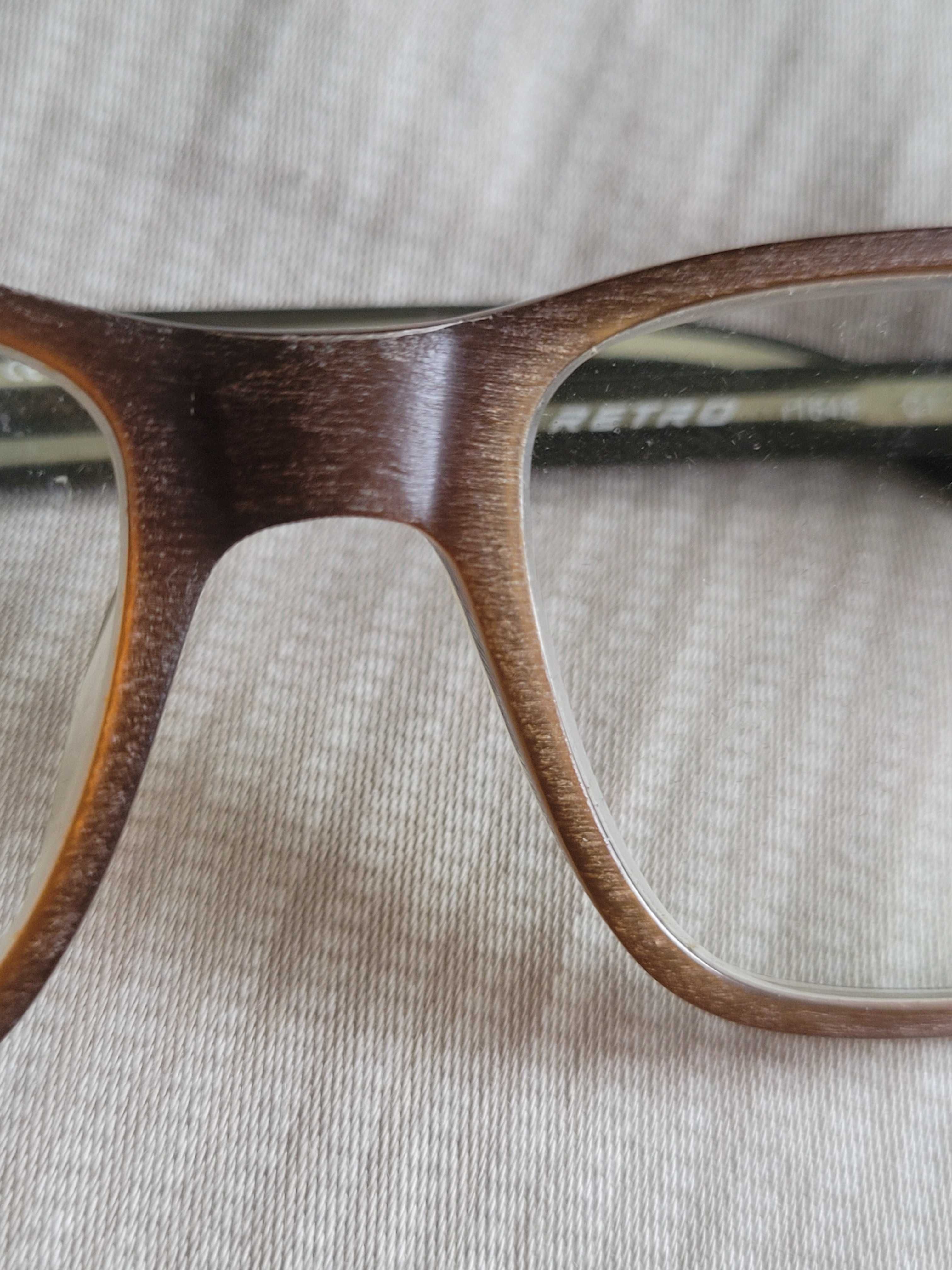 Okulary męskie retro oprawki a'la drewniane