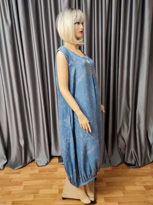 Італія льон великий розмір батал лляна сукня сарафан плаття