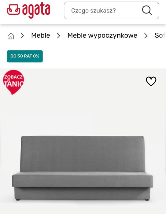 Wersalka szara rozkładana