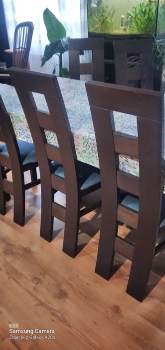 Stół salon +6 krzeseł Wenge