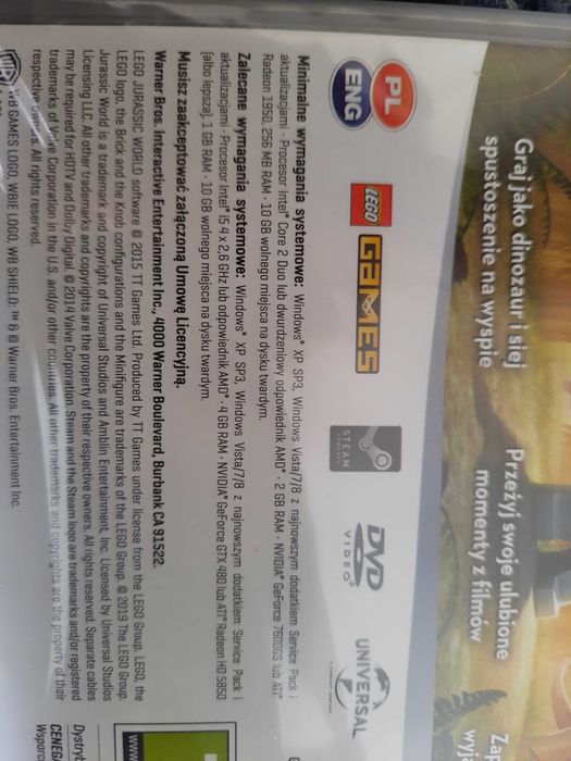 Gra PC DVD Lego Jurassic World