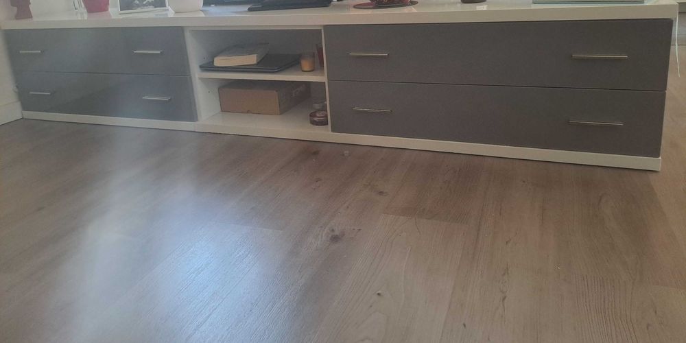 MÓVEL TV Sala Branco e Cinza