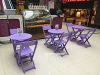 Раскладные круглые столы и стулья для кафе, на летнюю площадку!