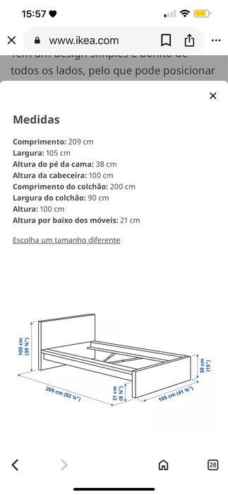 Cama Malm com colchão