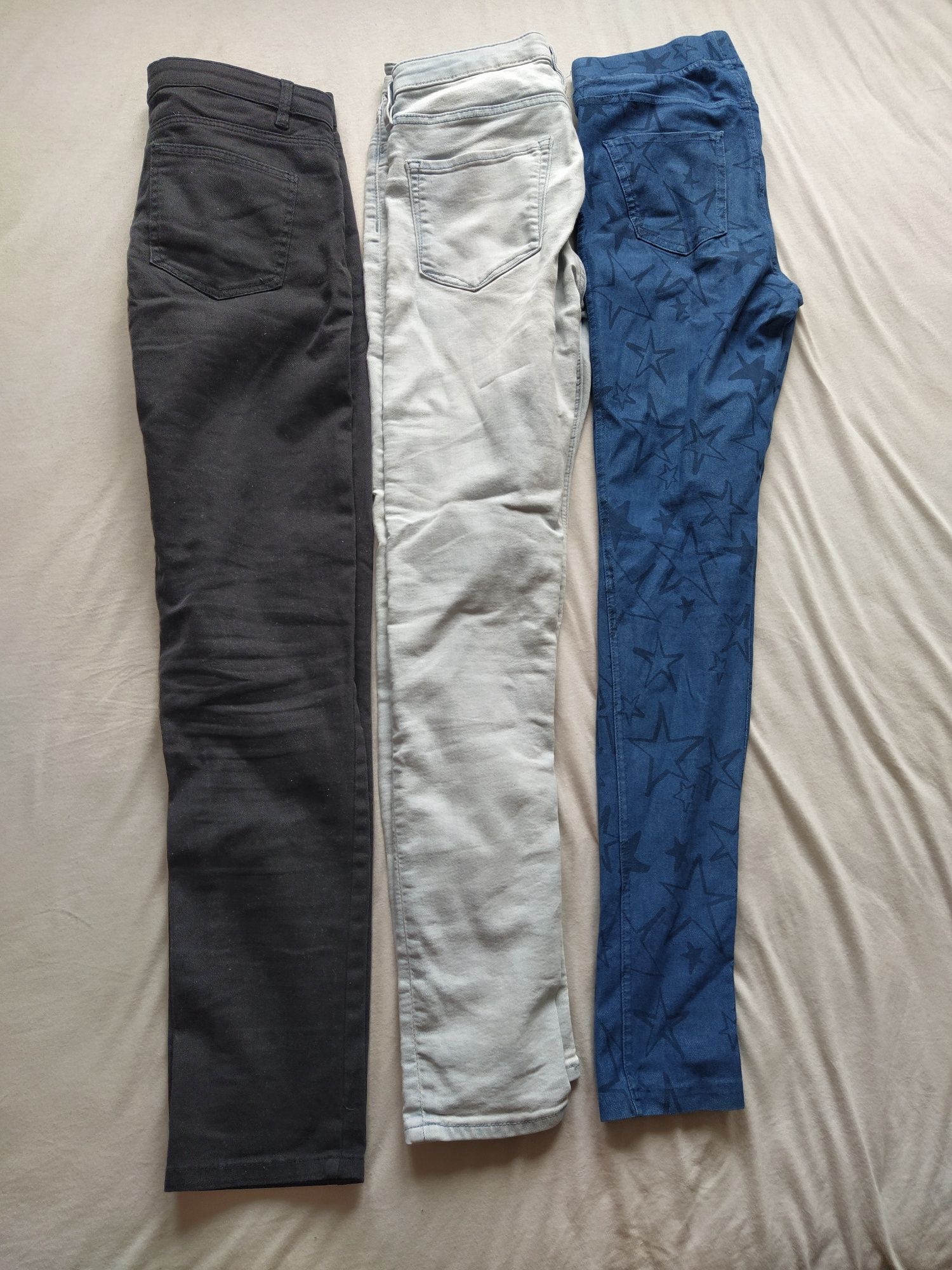 3x spodnie H&M 158 skinny dziury