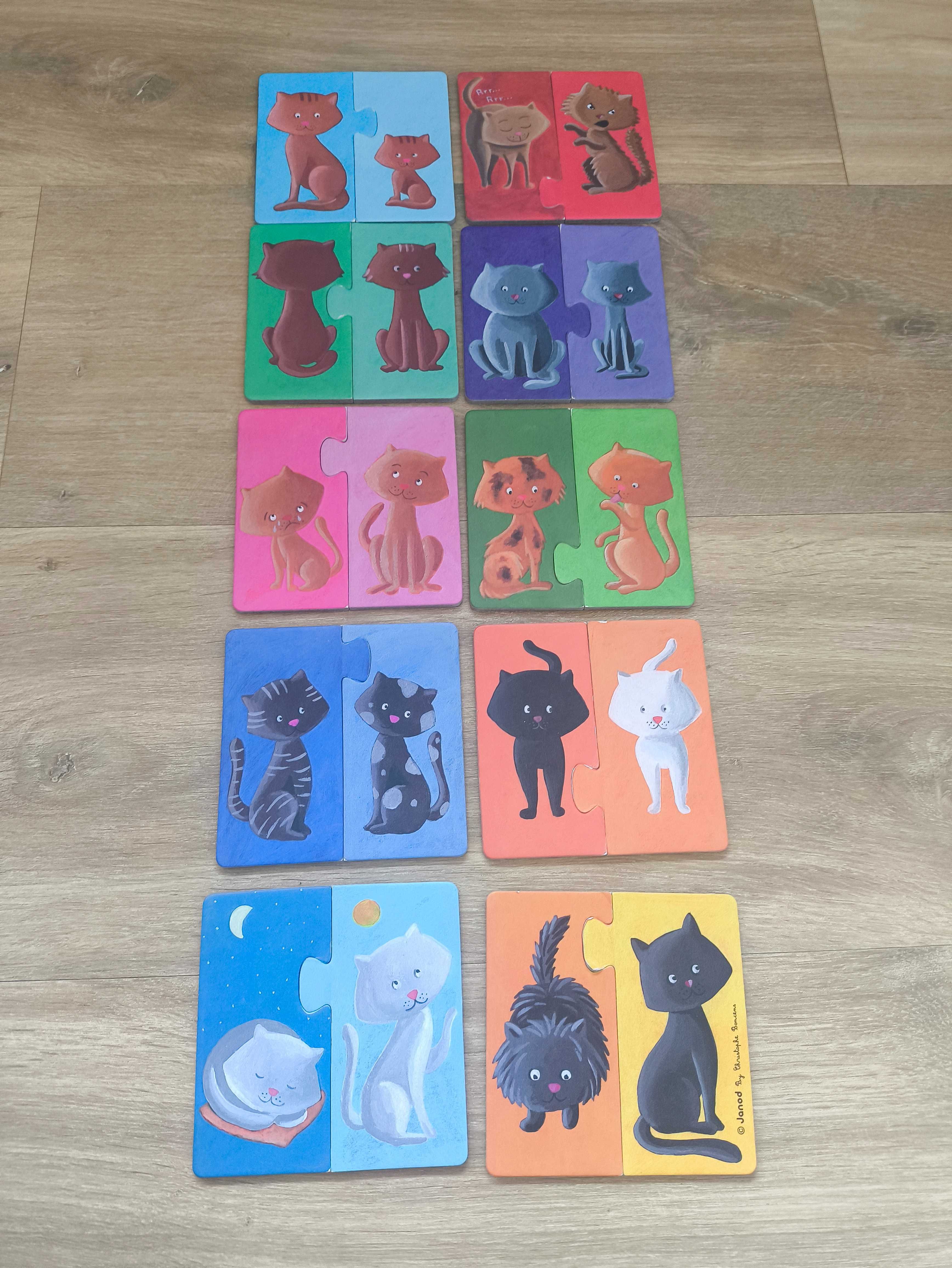 Puzzle edukacyjne, Janod, Cats, 18m+